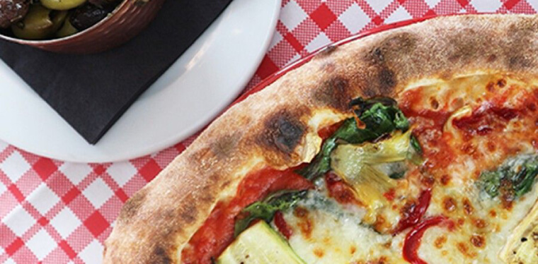 Pizza served on the table